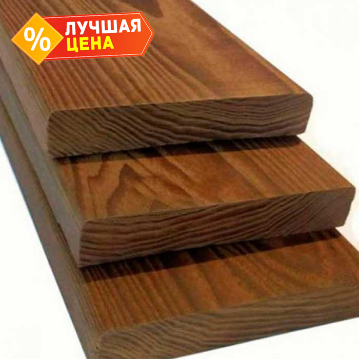 Строганная доска 20x120x1000 мм А термо-ель Коричневый